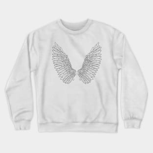 Angel Wings Religious Faith Line Art Crewneck Sweatshirt